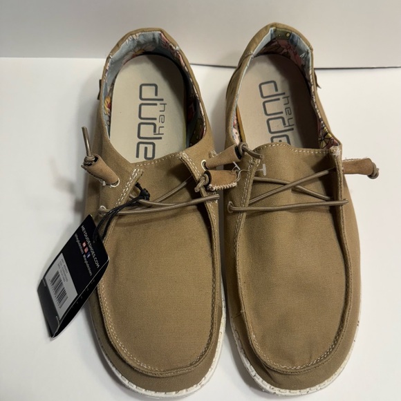 NWT Women’s Hey Dude Wendy Cordwood Loafers Size 11 Mushroom/Floral Inside - Picture 4 of 8